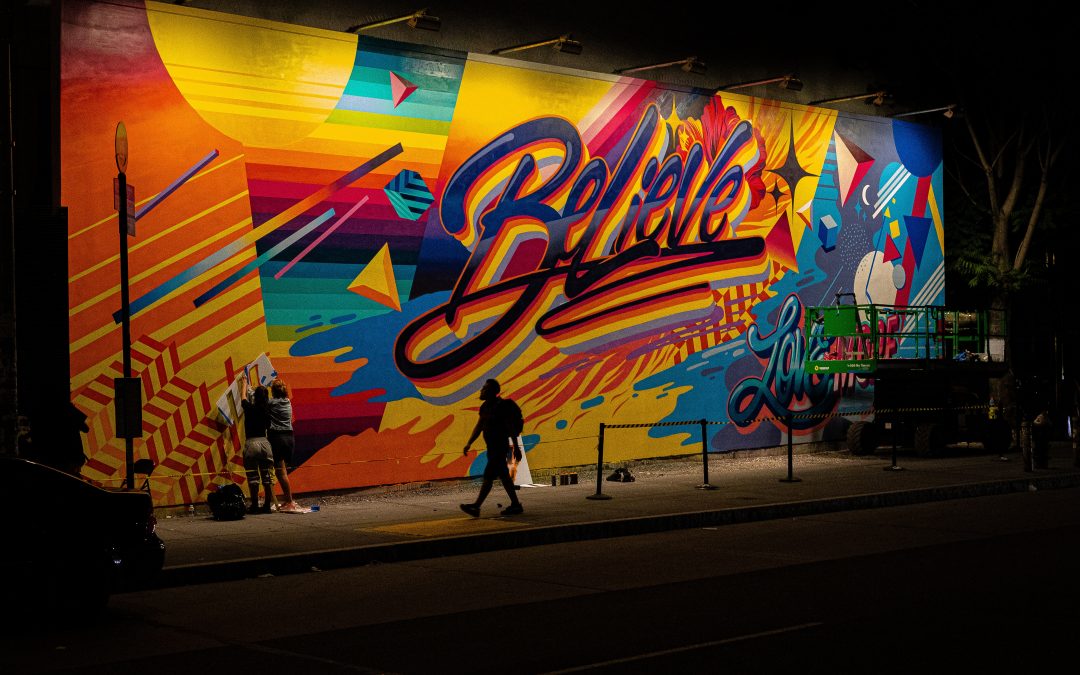 'Believe' grafitti on a wall
