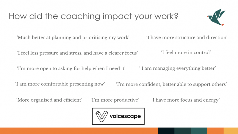 How did coaching impact your work?